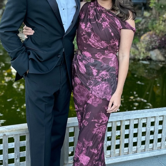 ASOS DESIGN mesh drape off the shoulder maxi dress with cut out detail - Picture 5 of 6